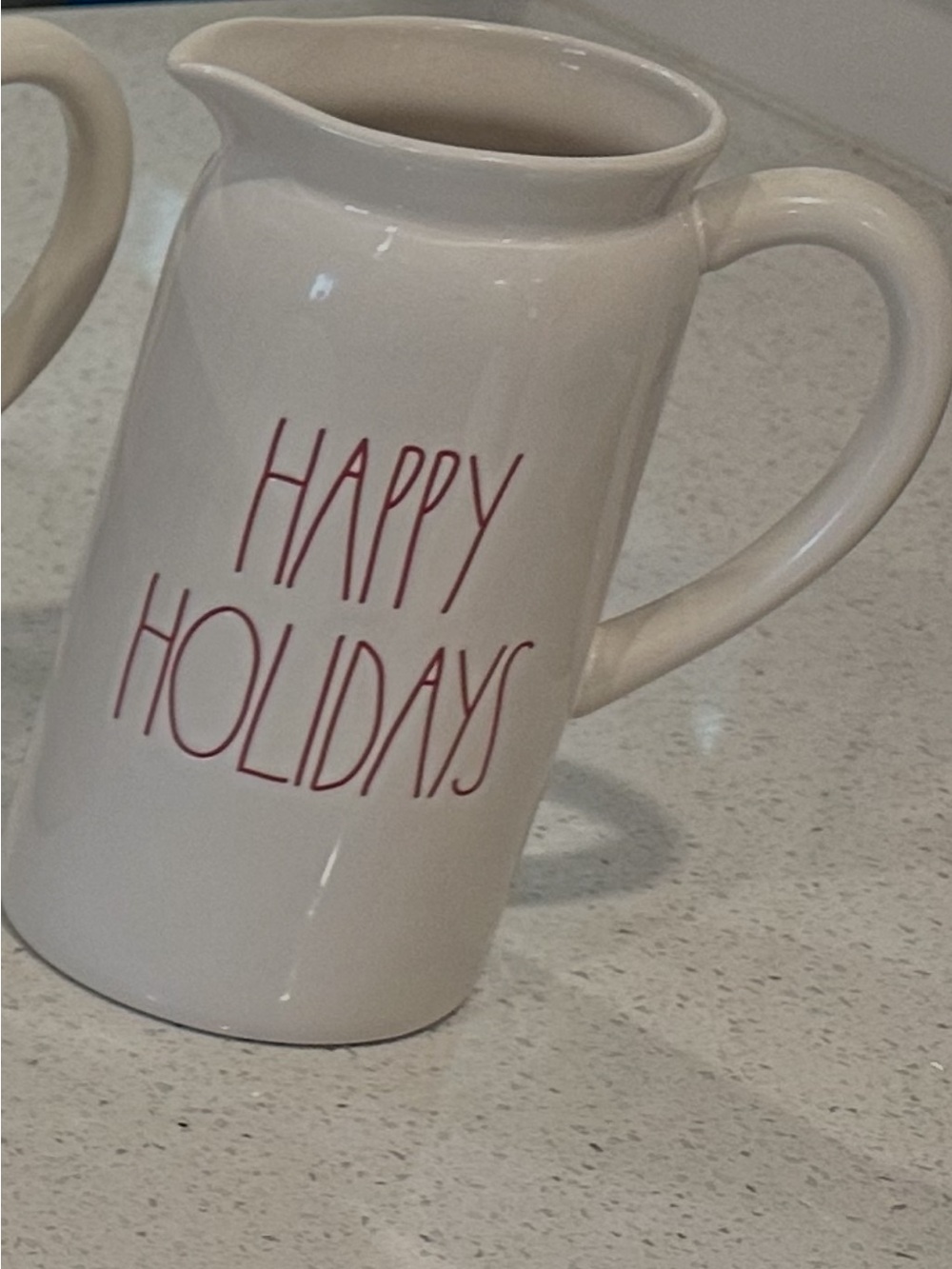 Rae Dunn Happy Holidays pitcher